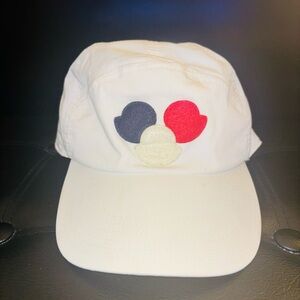 Moncler White Cap with Red and Blue Logo